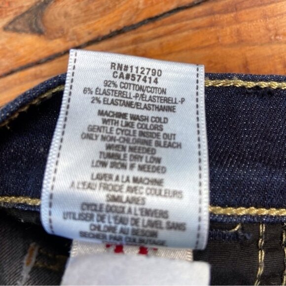 TRUE Religion Casey low rise super skinny flap pockets stretch made in USA 25 - Picture 9 of 13